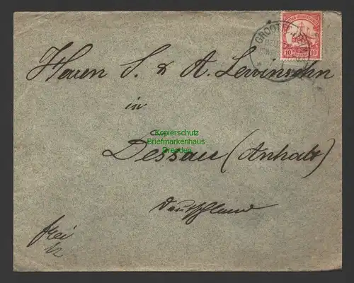 B7345 Brief Grootfontein Deutsch Südwestafrika 1909 Versandhaus Lewinsohn Dessau