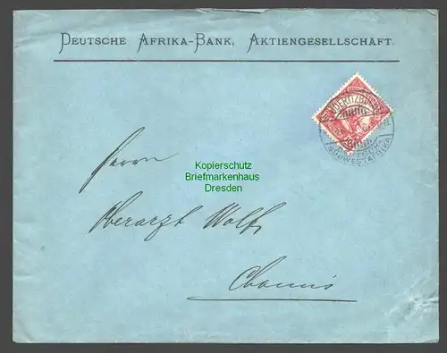 B7773 Deutsch Südwestafrika Brief Lüderitzbucht Channis Bethanien 1908 vorgedr