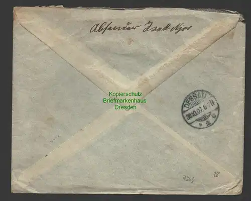 B7369 Brief Duala Kamerun 1907 an Schuhwaren Versandhaus Lewinsohn Dessau