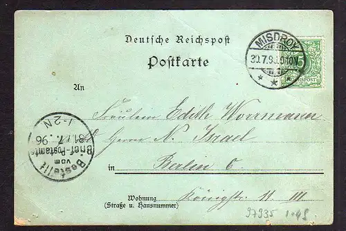 97935 AK Litho Misdroy 1896 Vorläufer Kurhaus Hotel Fritz Reinke Miedzyzdroje