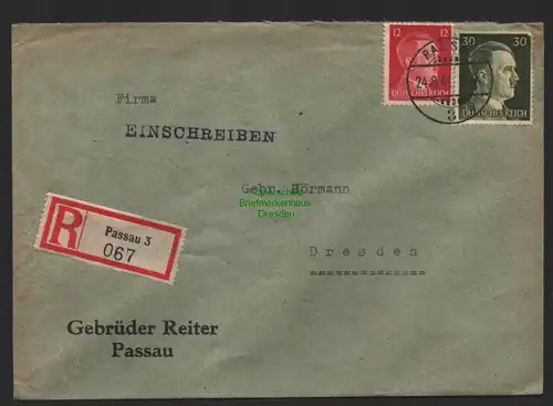 B9685 R-Brief Gebr. Hörmann A.-G. Passau 3 Gebrüder Reiter 1942