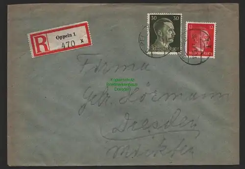 B9644 R-Brief Gebr. Hörmann A.-G. Oppeln 1 x 470  Alfred Marx 1943 Schokoladen