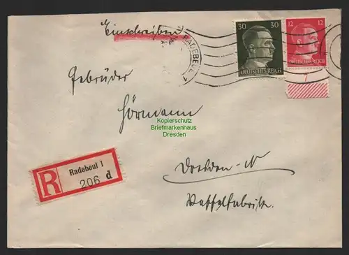 B9651 R-Brief Gebr. Hörmann A.-G. Radebeul 1 d  1942