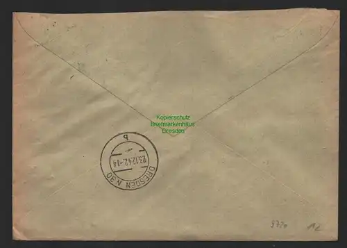 B9720 R-Brief Gebr. Hörmann A.-G. Schwäbisch Gmünd 2 b Franz Bauch 1942 Thams &