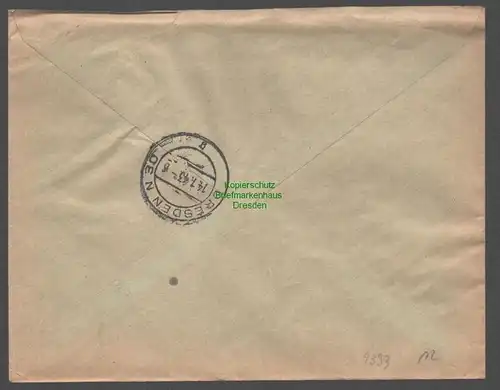 B9393 R-Brief Gebr. Hörmann A.-G. Guben 1 1943 Richard Albers