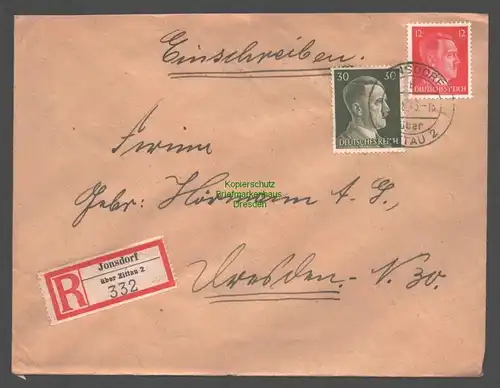 B9440 R-Brief Gebr. Hörmann A.-G. Johnsdorf über Zittau 2 1943