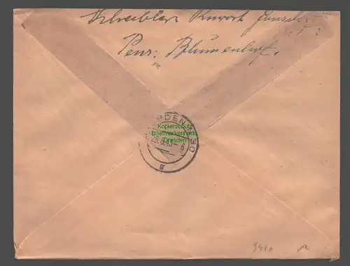 B9440 R-Brief Gebr. Hörmann A.-G. Johnsdorf über Zittau 2 1943