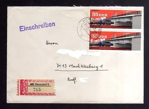 B3564 DDR Briefe Einzel- oder Mehrfachfrankaturen 1976 2167 MeF Einschreiben