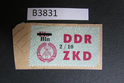 B3831 DDR ZKD C 46 X Bln auf Ffo 2/10 Briefstück echt gestempelt