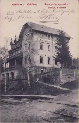 170940 AK Langenhennersdorf Gasthaus z. Waldburg 1925