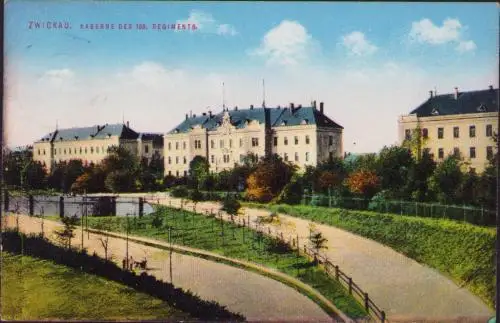 170859 AK Zwickau Kaserne 1912