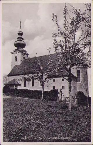 170830 AK Thundorf Bayern kath. Pfarrkirche 1938 Strass bei Hammerau Ainring