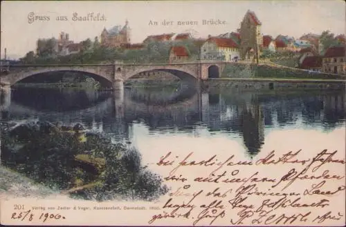 170805 AK Saalfeld 1900 An der neuen Brücke