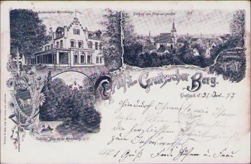 170751 AK Groitzscher Berg Groitzsch 1897 Restaurant zur Wiprechtsburg