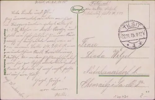 170731 AK Tilsit Ostpreussen 1915 Sowetsk Deutsche Straße