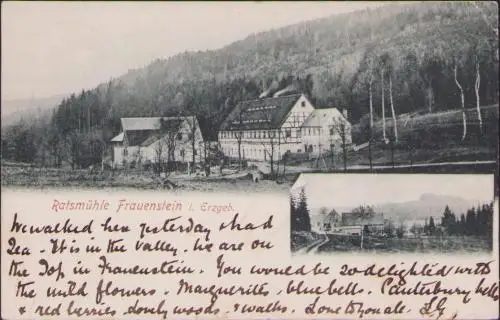 170726 AK Ratsmühle Frauenstein Erzgebirge 1906