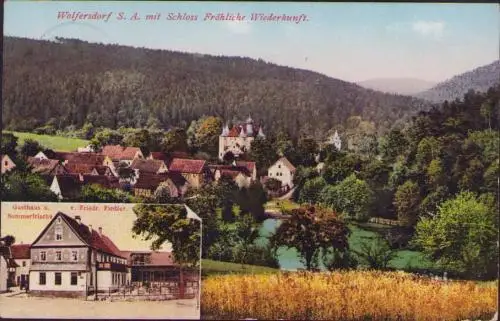 170714 AK Wolfersdorf  S. A. bei Stadtroda Schloss Fröhliche Wiederkunft 1913