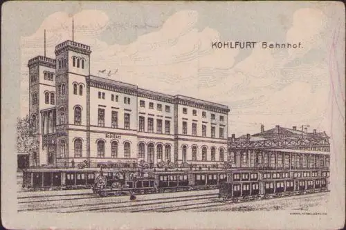 170708 AK Kohlfurt Wegliniec Bahnhof 1915