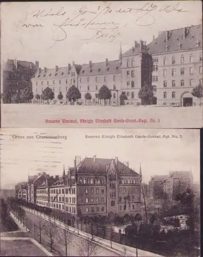 170705 2 AK Berlin Kaserne Westend 1908 Charlottenburg 1916