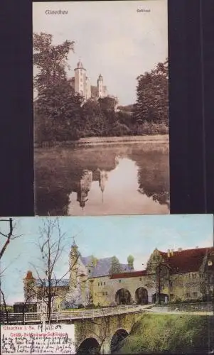 170663 2 AK Glauchau Schloss 1909 Gräfl. Schönburg-Schlösser 1904