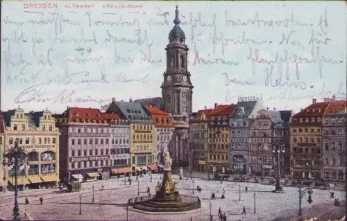 170631 AK Dresden Altmarkt Kreuzkirche 1906