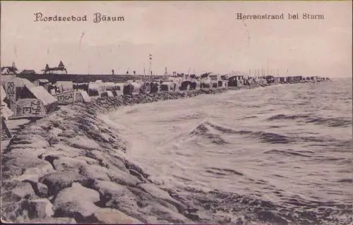 170595 AK Büsum Herrenstrand bei Sturm 1909