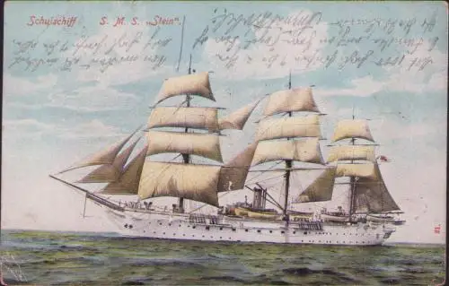 170572 AK Schulschiff SMS Stein Gedeckte Korvette Bismarck-Klasse 1911