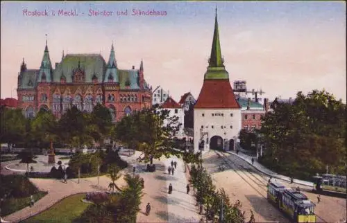 170548 AK Rostock Steintor Ständehaus 1927