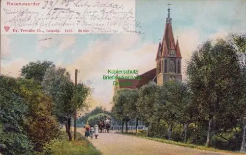 170476 AK Finkenwaerder Hamburg-Finkenwerder 1905 Kirche