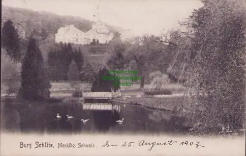 170473 AK Burg Schlitz Meckl. Schweiz 1907 Hohen Demzin