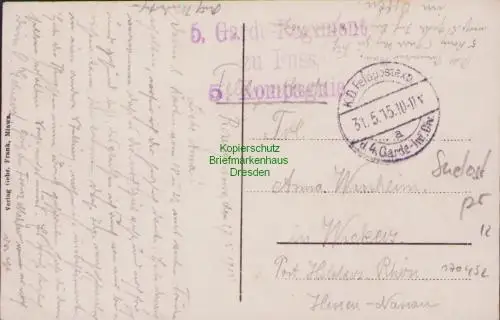 170452 AK Mlawa Mielau Deutsche Truppen Alter Markt 1915 Feldpost