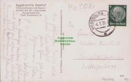 170442 AK Zwenzow am Großen Labussee Kr Stargard Gasthof Eggebrecht Bootsanleger