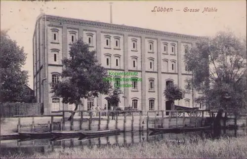 170431 AK Lübben Lausitz 1908 Spreewald Grosse Mühle Feldpost 1916