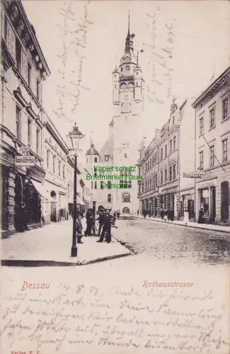 170424 AK Dessau Rathausstrasse 1903 Geschäft Gustav Lindau & Co. Geschirr