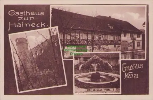 170405 AK Nazza Wartburgkreis Thüringen um 1925 Gasthaus zur Haineck Karl Grübel