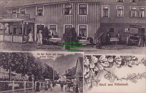 170397 AK Rübeland Touristenheim Gasthaus grüne Eiche um 1910 An der Bode mit