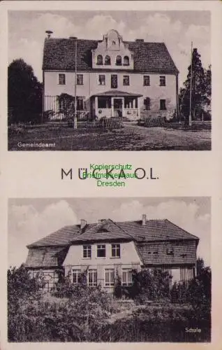 170376 AK Mücka Kr. Görlitz O.L. Gemeindeamt Schule 1954