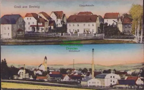 170373 AK Bretnig Bez. Dresden um 1920 Ehrgottstraße Mitteldorf