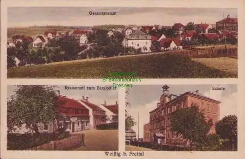170363 AK Weißig bei Freital um 1920 Restaurant zum Bergkeller Schule Panorama