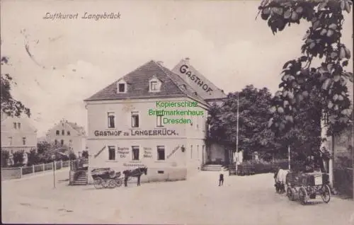 170358 AK Langebrück 1906 Gasthof Ausspann Hauptstraße Ecke Badstraße Bürgerhaus