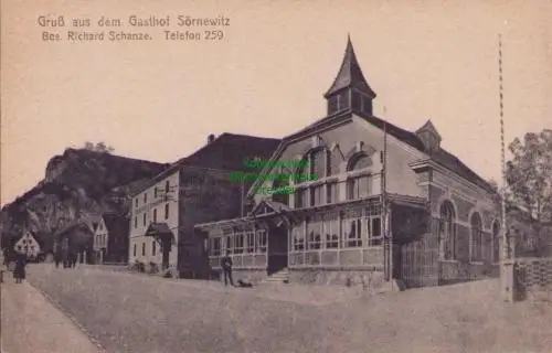 170349 AK Gasthof Sörnewitz Coswig Kr. Meißen um 1924
