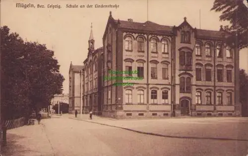 170346 AK Mügeln Bez. Leipzig 1930 Schule an der Lindenstraße Landpoststempel