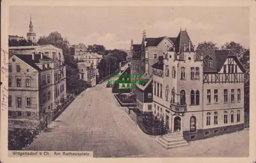 170320 AK Wittgensdorf b. Chemnitz Am Rathausplatz 1910