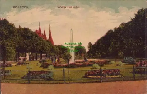 170308 AK Rostock Wallpromenade 1910