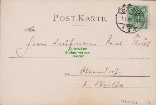 170286 AK Oberwiesa bei Chemnitz Kirche Pfarrhaus 1899