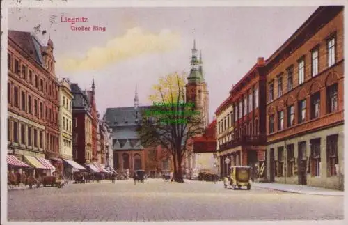 170237 AK Liegnitz Legnica Großer Ring 1930 rechts Cafe Hauptwache