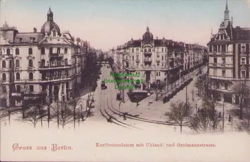 170172 AK Berlin um 1905 Kurfürstendamm m Uhland- und Grolmannstrasse