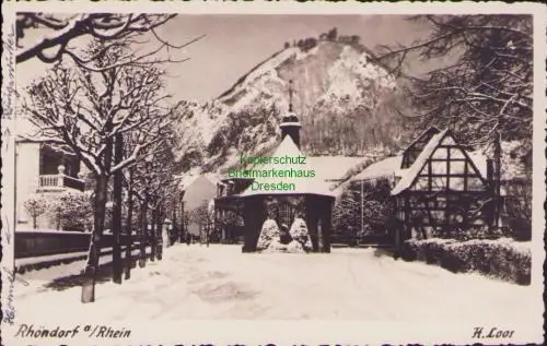 170144 AK Rhöndorf am Rhein Winterbild Fotokarte Kirche um 1930