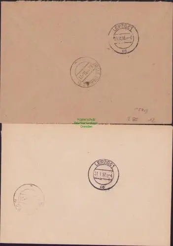 B15759 2x Brief DDR ZKD 7 1956  1957 VEB Kali- und Steinsalzwerk Deutschland Bhf