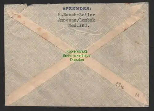 B8912 Nederl. Indie Brief per Luchtpost Luftpost Par Avion Ampenan Lombok 1932